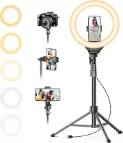 Ubeesize 12'' Selfie Ring Light with 62’’ Tripod Stand for Video Recording, Live