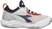 Diadora Men`s Speed Blushield Fly 4 Clay Tennis Shoes White and Blue Corsair, Size 7.5