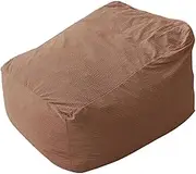 EdNey Tofu Block Shape Bean Bag Chair Cover(Cover Only, No Filler), Soft Washable Corduroy Fabric Lazy Sofa Beanbag Cover for Adults, Teens,Brown
