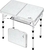 Sportneer Foldable Camping Table: 60 x 40 cm / 3 Adjustable Height Small Folding Table, Portable & Lightweight Easy Assemble Picnic Table for Outdoor Camping Picnic BBQ Beach Garden Dining Cooking
