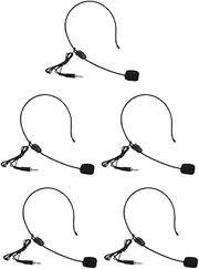 Kisangel Headset Microphone 5 Pack Head Microphone for Stage Singing Teaching Lightweight and Portable
