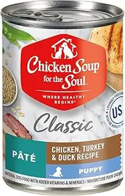 CHICKEN SOUP FOR THE SOUL Puppy Food, Chicken, Turkey & Duck Pate, 13 Ounce Can (Case of 12) | Soy Free, Corn Free, Wheat Free | Wet Dog Food Made with Real Ingredients