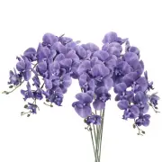 6Pcs 41" 9 Heads Artificial Orchid Stems Faux Phalaenopsis, Violet
