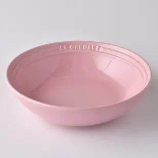 Le Creuset 山茶花鑄鐵鍋 湯鍋 燉鍋 甜心粉 20cm+早餐穀片碗 沙拉碗 料理碗 18cm 雪紡粉