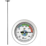 Stainless Steel Compost Thermometer for Home & Garden - 54mm C & F Dial, 500mm Probe