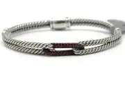 David Yurman Pink Sapphire, Black Rhodium, Sterling Silver Loop Bracelet NWT