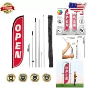 Complete Feather Flag Kit - 12ft Outdoor Advertising Banner with Ground Spike