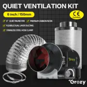 HYDROPONICS 6 INCH VENTILATION KIT CARBON FILTER INLINE FAN WITH SPEED CONTROL