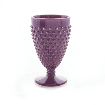 Mosser Glass USA Gigi Hobnail Collection Footed Goblets Set of Four Eggplant
