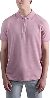 [Haggar] Men's Premium Comfort Quarter Zip Short Sleeve Polo Shirt