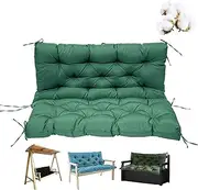 Outdoor Porch Swing Cushion 2 Seater 3 Seater Bench with Backrest Waterproof Garden Furniture Cushion with 8 Non-Slip Ties Replacement Seat Cushion for Patio Furniture