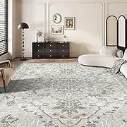Vintage Area Rugs 200x250 for Livingroom Bedroom, Machine Washable Rug with Anti-Slip Botton Shortpile Large Soft Carpet for Livingroom Bedroom Kitchen Floor Indoor Home(200x250cm,Biege)