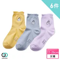 在飛比找momo購物網優惠-【ONEDER 旺達】6雙組-MOOMIN嚕嚕米 純色細坑條