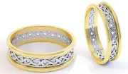 Set 10k Gold Irish Handcrafted Irish Celtic Knot Wedding Set all sizes