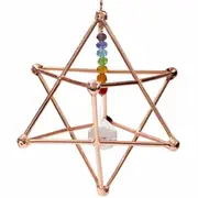 1PC Copper Hanging Merkabah with Chakra Suncatcher Healing Meditation Decor 15cm