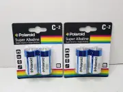 x2 Polaroid Super Alkaline C Batteries 2 Pack