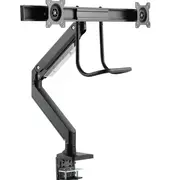 Brateck Aluminum Heavy-Duty Gas Spring Dual Monitor Arm - Black