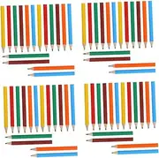 OHPHCALL 4sets Mini Pencils Set Short Pre-sharpened 6 Sketching Pencils Wooden for Toddlers Birthday Favors 120pcs*4