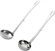 ABOOFAN 1 Set Stainless Steel Hot Pot Ladle Colander Soup Spoon with Hook Design Extended Handle for Scalding Kitchen Utensils for Home Restaurant Use
