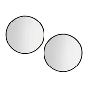 Embellir 2 Wall Mirror Makeup 70cm Home Decor Framed Mirrors Bathroom Round Black