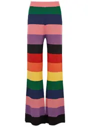 Olivia Rubin Ali Striped Metallic-knit Trousers - Multicoloured - S (UK8-10 / S) S (UK8-10 / S)
