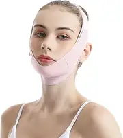Reusable V-Line Mask, V-Line Lifting Mask, Face Lifting Bandage, Double Chin, Suitable for All Face Shapes, Light Pink