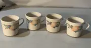 Vintage Corelle Abundance Pattern Coffee Mugs Set Of 4 Corning