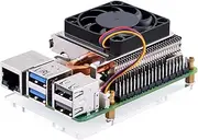 GeeekPi Ultra Thin ICE Tower Cooler for Raspberry Pi 5, Automatic Fan Speed Adjustment for Raspberry Pi 5