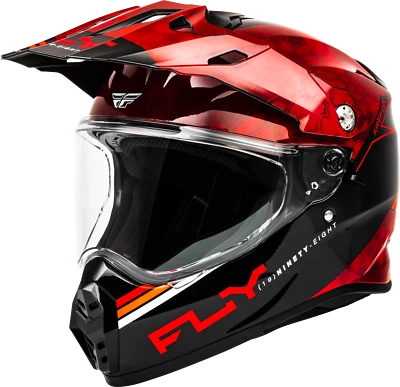 FLY RACING TREKKER KRYPTEK CONCEAL HELMET RED/BLACK XS 73-7029XS