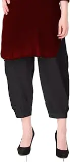 [ladyline] Womens Plain Cotton Harem Pants Pleated Cuff Bottom Baggy Salwar Yoga Pant