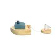 Kiko & gg Ofune Wind-Up Sail Boat/Ship Kids/Children Fun Play Wooden Toy Blue 3+