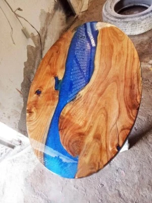 Oval Epoxy Table Top Dining Table Center Handmade Furniture Custom Kitchen Decor