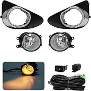 Led Fog Light Daytime Running Lamp Daylight Compatible for Toyota Yaris Hatchback DRL 2012 2013 2014 White Yellow Waterproof Wires Relay(Halogen)