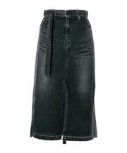 Sacai Pleated Panelled Midi Skirt 0,1,2,3 black
