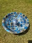 Blue Agate Stone Sink | Natural Gem Wash Basin | Handmade Blue Stone Sink