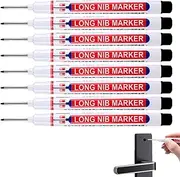 Long Nose Marker | Deep Holes Pens - Carpenter Scriber Marking Tools with Oblique Tip and Bullet Tip for Architect Bathroom Carpentry