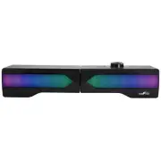 beFree 2 in 1 Gaming Modular Dual Soundbar & Computer Desk Speakers w LED Lights