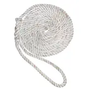 England Ropes C6050-20-00050 5/8"Premium 3-Strand Dock Line White Tracer 50'