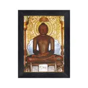 Multicolour Lord Mahavir Swami Wooden Synthetic Frame Painting ( 8 x 6 inch)