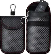 Faraday Pouch for Car Keys 2 Pack - Premium Signal Blocking RFID Keyless Entry Protection Bag | Anti-Theft Car Key Case for Remote Entry Security | Key Fob Blocker Pouch with Double Layer Shielding