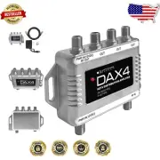 Silver 4-Output TV Antenna Amplifier - Boosts Signal for 4 TVs - FCC Approved