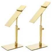 Shoe Display Stand 2Pcs Adjustable Countertop Shoe Rack Holder Home, Gold