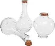 LIFKICH 3pcs Wedding Sand Ceremony Bottles With Cork Stoppers Empty Candy Spell Jars Decorative Glass Heart Jars Vials Unity Sand Ceremony Vase Keepsake Bottles Party Favors