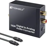 T Tersely DAC Digital to Analog Converter 192KHz SPDIF Toslink to Analog Stereo RCA 3.5mm Audio L/R Converter Adapter with Optical Cable for PS3 Xbox HD DVD PS4 Home Cinema Systems AV Amps Apple TV