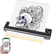 Wireless Tattoo Stencil Printer,Thermal Tattoo Machine,Portable Tattoo Copier with 15 Transfer Papers, 1200mAh Rechargeable Bluetooth Transfer Machine, Compatible with Mobile Phones & PC