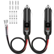 Safe DC 12V Fused LED Light Car Truck Cigarette Lighter Male Plug Adapter