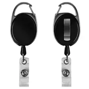 Retractable Recoil Lanyard Chain Pull Card Holder Reel Belt Clip Extend - 2x