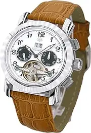 J.HARRISON(ジョン・ハリソン) Je Harrison JH-044wb Men's Watch, Watch Multi-function Display, Gimmick, Hand Wind Wrist Watch with Big Temp