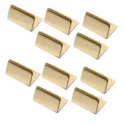 Place Card Holders Brass 10Pcs Wide Size Vintage Table Card Holder Antique Small Table Card Stands Memo Price Tags Copper Color