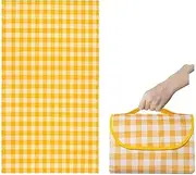 200 * 200cm Picnic Mat, Picnic Blanket Waterproof Extra Large, Outdoot Blanket, Moisture-Proof mat Picnic Cloth, Portable Waterproof Outing Tent mat (Yellow)